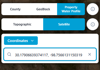 Property Water Profile search panel