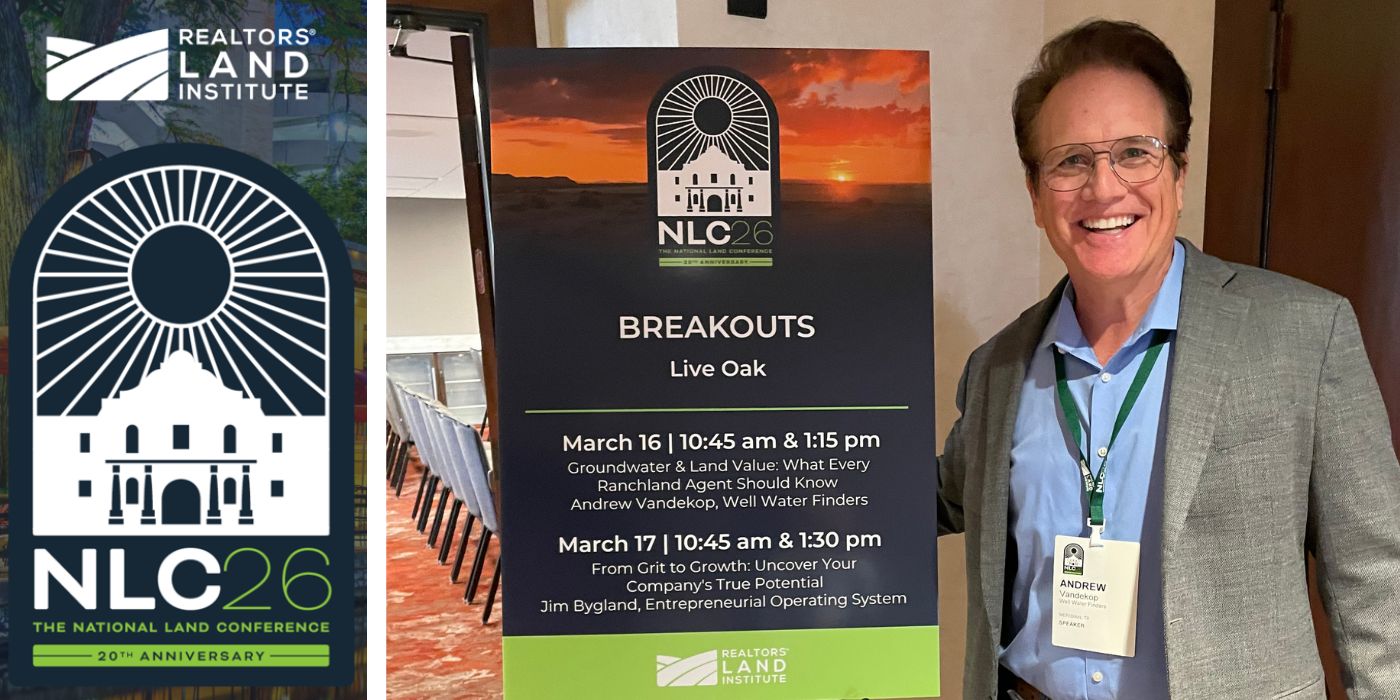 Andrew Vandekop presenting “Groundwater & Land Value” breakout session at the 2026 National Land Conference hosted by the Realtors Land Institute.