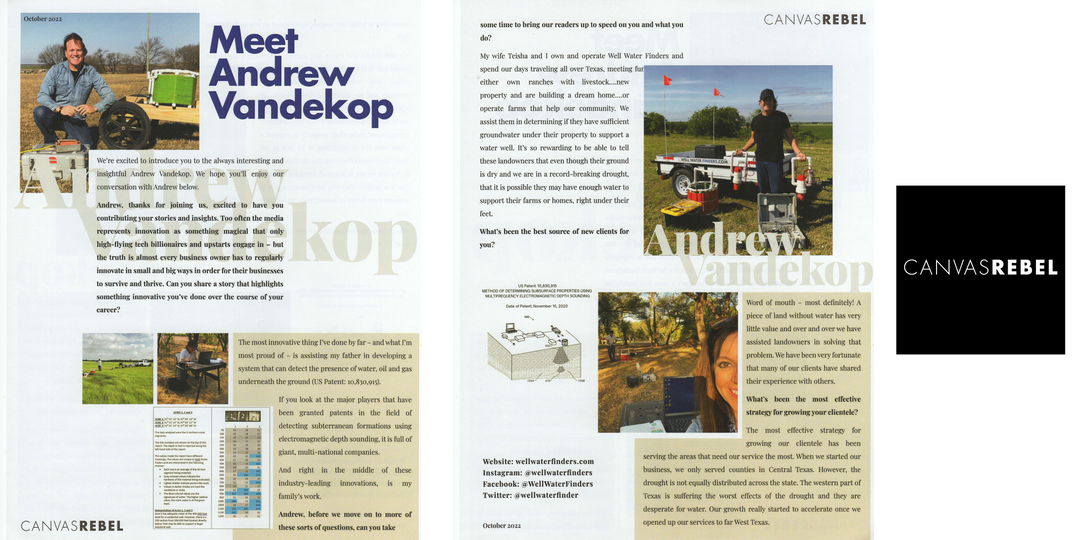 CanvasRebel Profile: Meet Andrew Vandekop of Well Water Finders