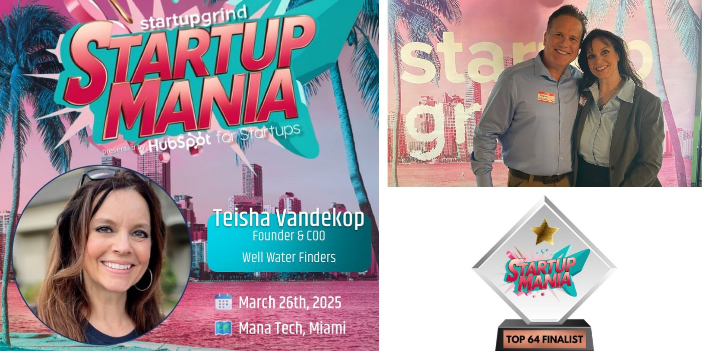 Illustration for blog post: Top 64 Finalist – Startup Grind’s Startup Mania | Well Water Finders, featuring Well Water Finders' work in groundwater detection and innovation.