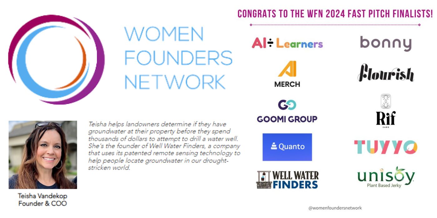 Well Water Finders Founder Named 2024 Womens Founders Network Fast Pitch Finalist