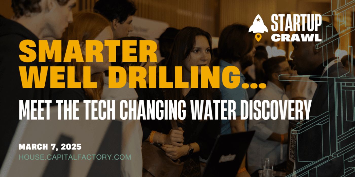 Illustration for blog post: SXSW Sneak Peek: Well Water Finders at Capital Factory House, featuring Well Water Finders' work in groundwater detection and innovation.