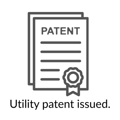Icon showing utility patent issued.